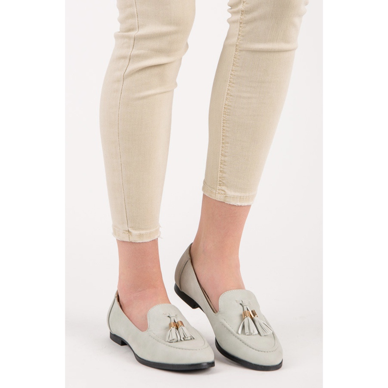 Vices Mokasyny z frędzlami szare 2