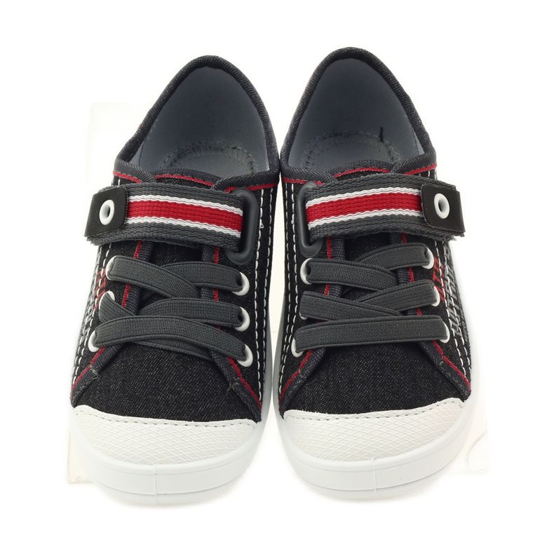 Befado obuwie dziecięce trampki kapcie 251x091 czerwone szare białe 4