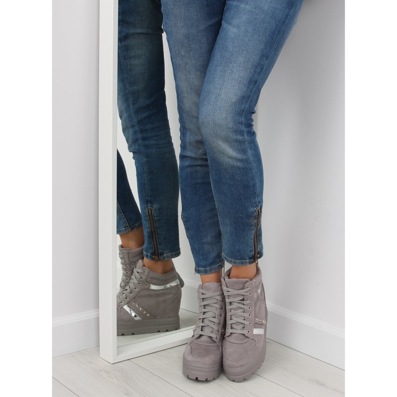 Sneakersy damskie szare AT-0650-L Grey 1