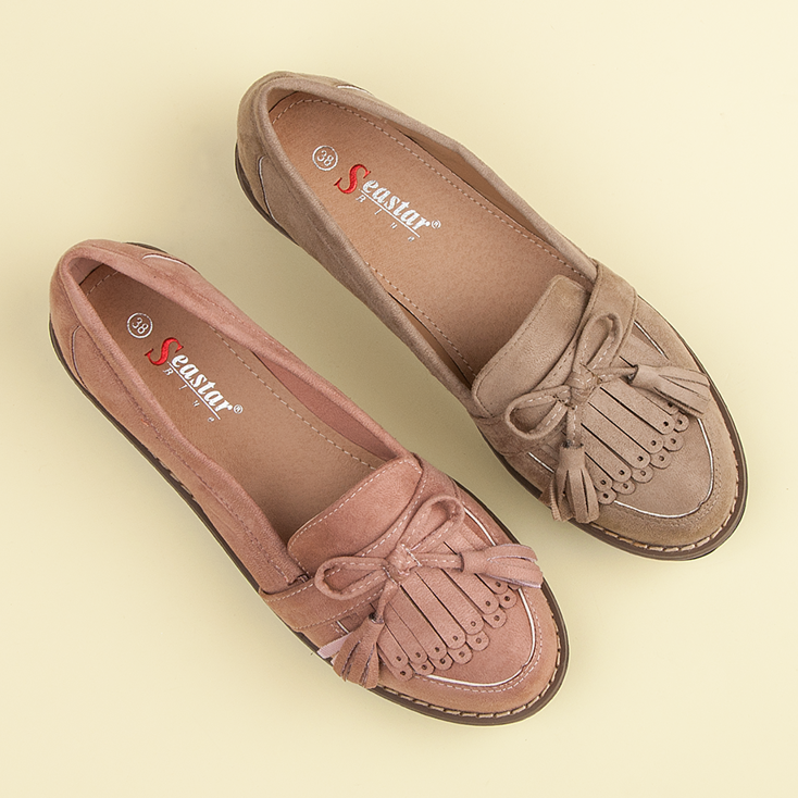 Seastar Mokasyny z frędzlami różowe 1