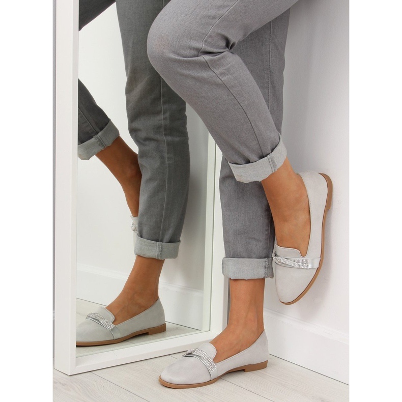 Mokasyny damskie szare H8-110 Grey 1