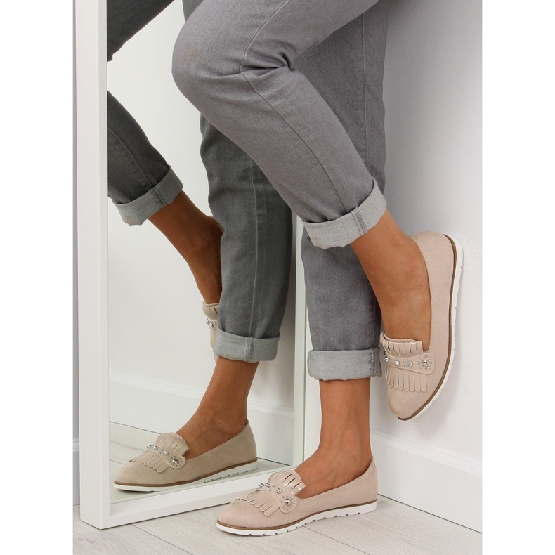 Mokasyny damskie beżowe DM30P Beige beżowy 1