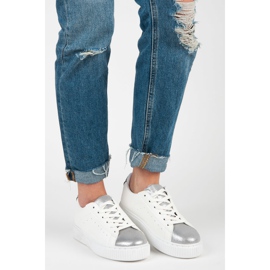 Wiązane Trampki Snake Print białe 1