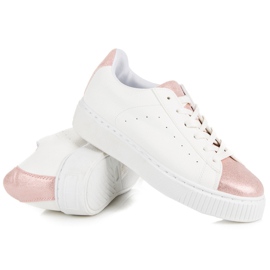 Wiązane trampki snake print białe 1