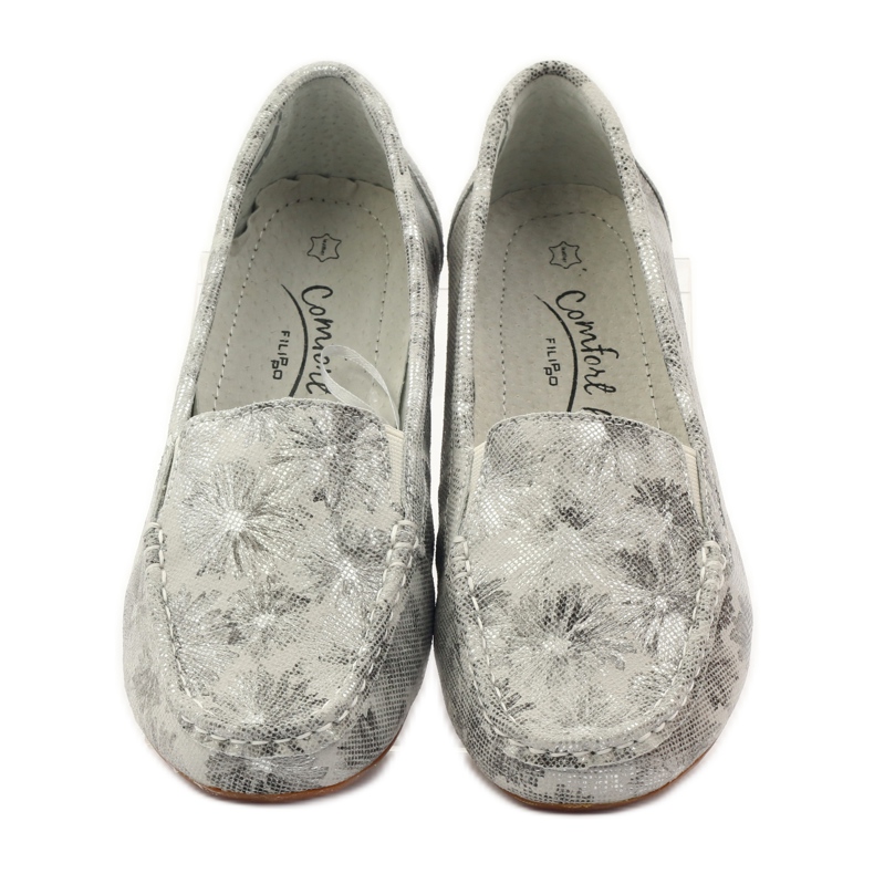 Filippo Lordsy mokasyny damskie F 006 szare 4