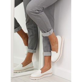 Mokasyny lordsy białe T309P White 1