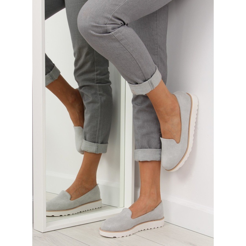 Mokasyny lordsy szare T309P Grey 1