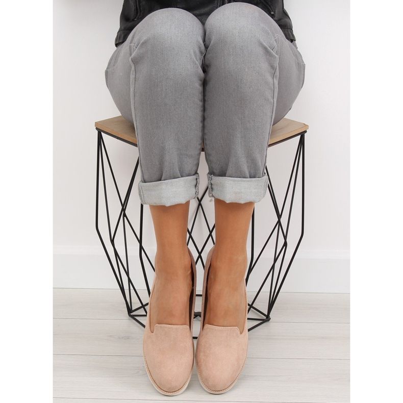 Mokasyny lordsy różowe T309P pink 2