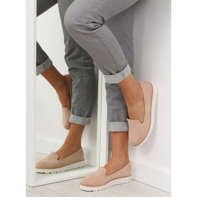 Mokasyny lordsy różowe T309P pink 1