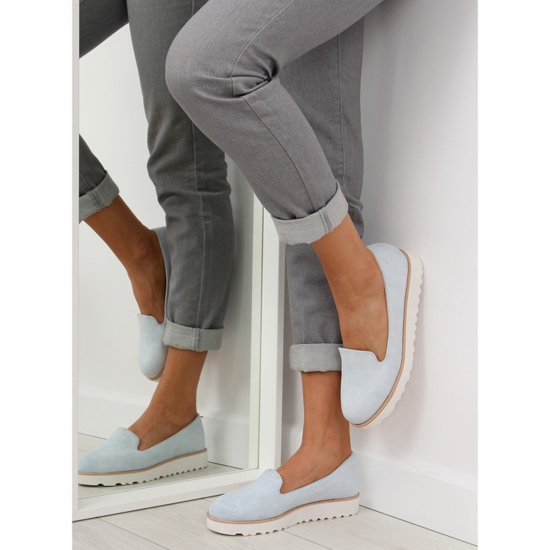 Mokasyny lordsy niebieskie T309P Blue 1