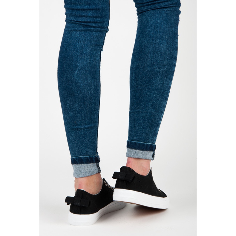 Czarne Trampki Z Kokardką 2