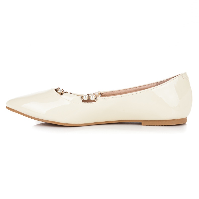 Lakierowane baleriny w szpic vices żółte 1