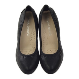 Sergio Leone Czółenka Na Słupku 233 czarne 4