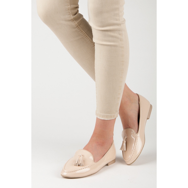 Lakierowane mokasyny vices brązowe 1