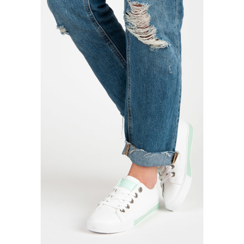 Wiązane trampki białe 2