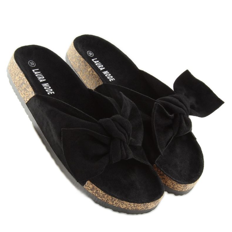 Klapki korkowe czarne LS-90 black 1