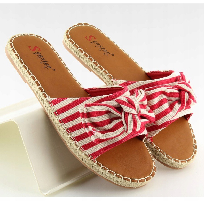Klapki espadryle czerwone LL-133P Red 1
