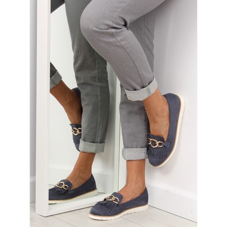 Mokasyny damskie granatowe G237 blue 2