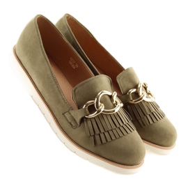 Mokasyny damskie zielone G237 Green 1