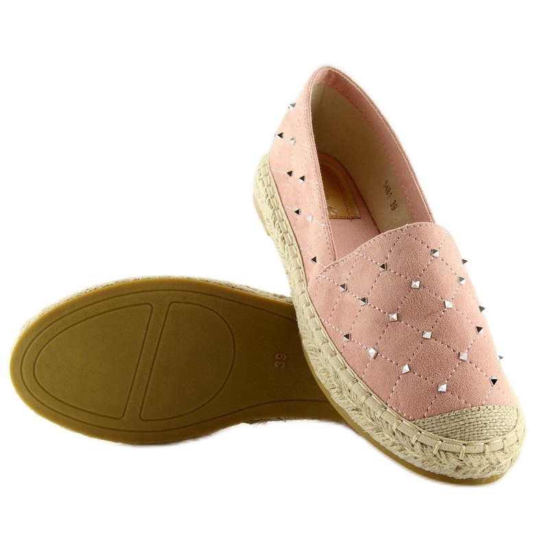 Espadryle z ćwiekami różowe 5481 pink 1