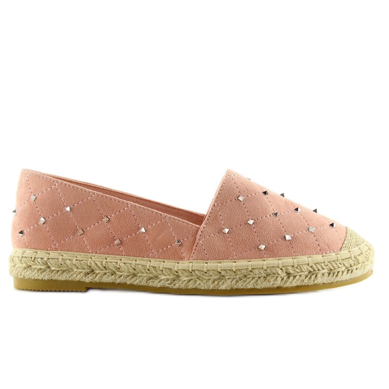 Espadryle z ćwiekami różowe 5481 pink 2
