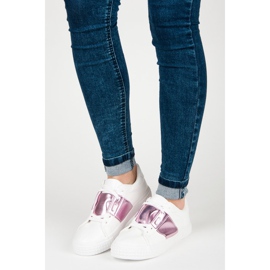 Białe Trampki Fashion fioletowe 1