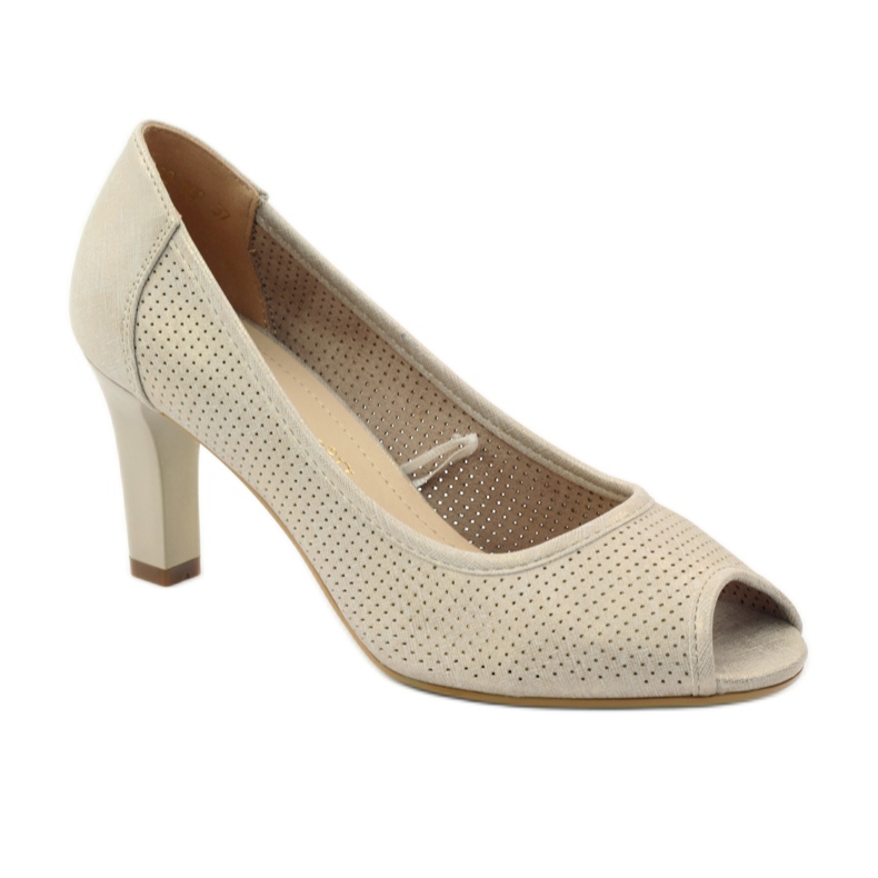 Czółenka dziurkowane Sergio Leone 232 brązowe żółte 1