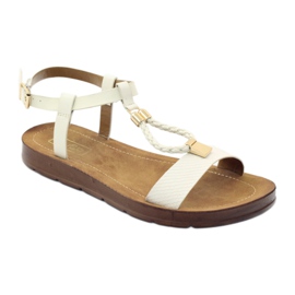 Filippo Sandały damskie wz 104 białe żółte 1