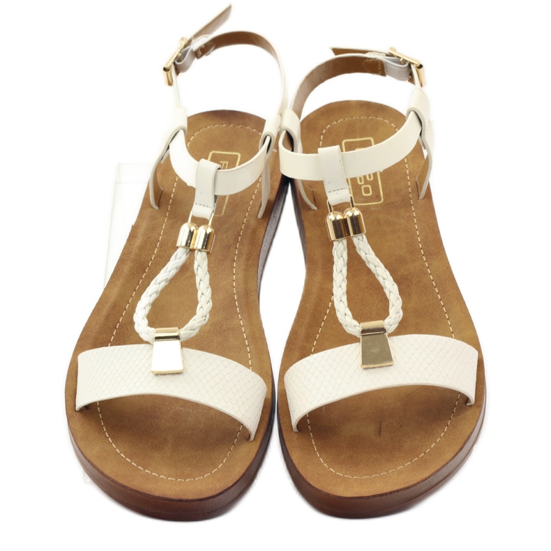 Filippo Sandały damskie wz 104 białe żółte 4