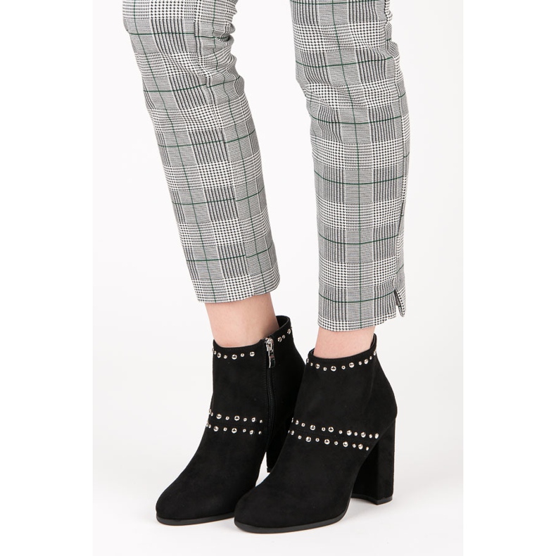 Seastar Zamszowe botki na słupku M275 czarne 1