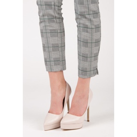 Small Swan Lakierowane szpilki na platformie brązowe 1