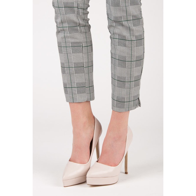 Small Swan Lakierowane szpilki na platformie brązowe 1