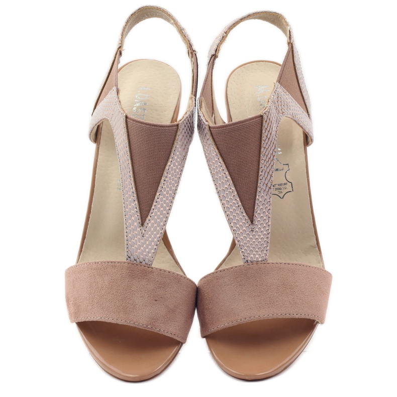 M.Daszyński Sandały wkładka skórzana Daszyński różowe 4