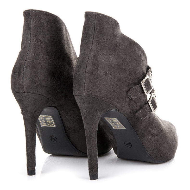 Cm Paris Wiosenne botki w szpic szare 1