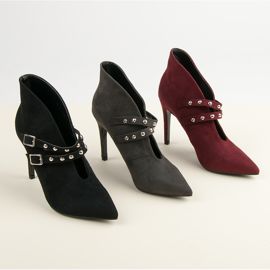 Cm Paris Wiosenne botki w szpic czarne 1