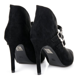 Cm Paris Wiosenne botki w szpic czarne 2