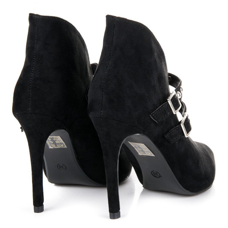 Cm Paris Wiosenne botki w szpic czarne 2