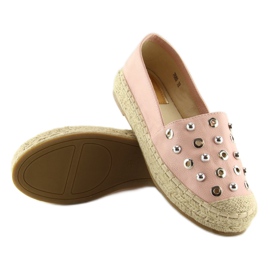 Espadryle damskie różowe 7680 Pink 2