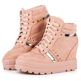 Bestelle Sneakersy na platformie różowe 3