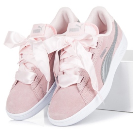 Puma smash V2 ribbon jr różowe 1