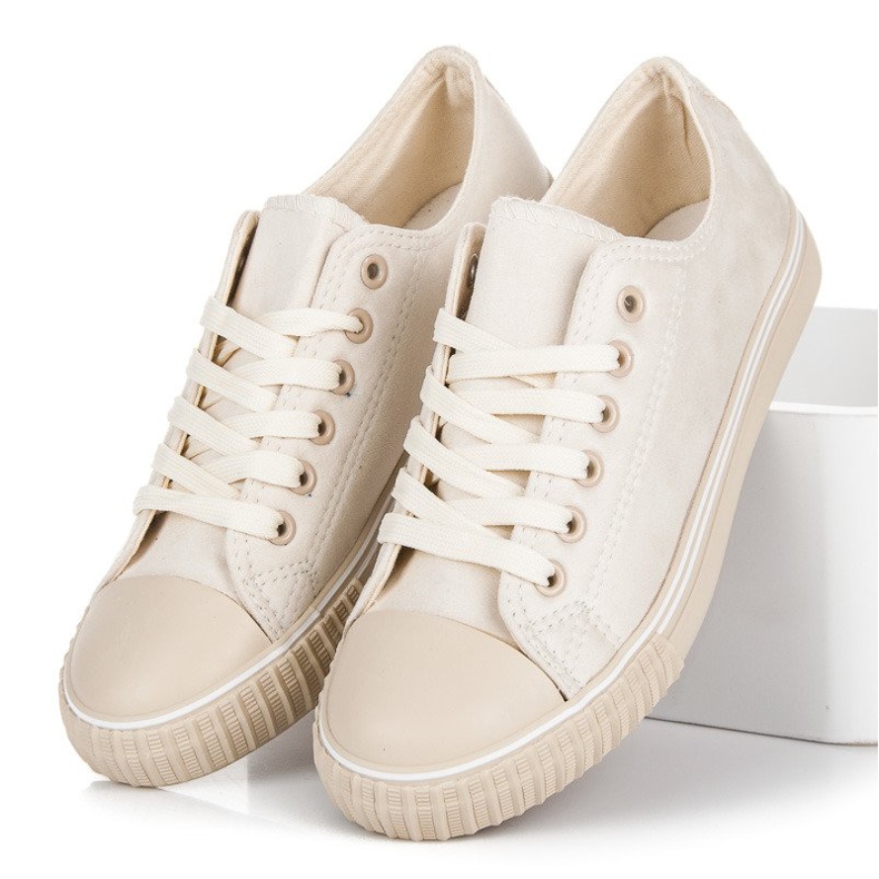 Zamszowe trampki brązowe 1