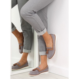 Mokasyny damskie szare 9167 Grey 1