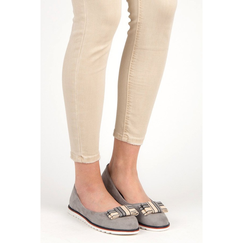 Zamszowe baleriny szare 1