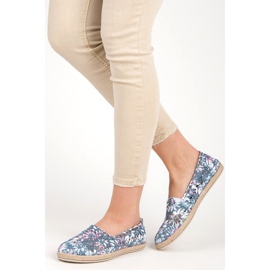 Seastar Espadryle w stylu boho niebieskie różowe 1