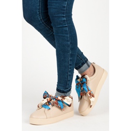 Trampki Wiązane Wstążką VICES beżowy 2