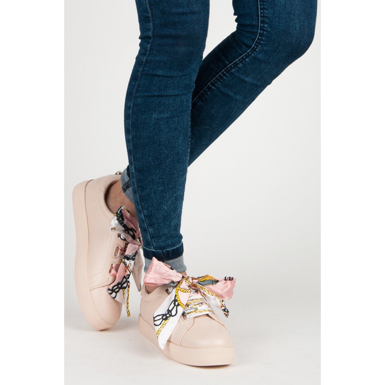 Trampki Wiązane Wstążką VICES różowe 2