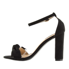 Sandałki na obcasie czarne 118-11 black 1