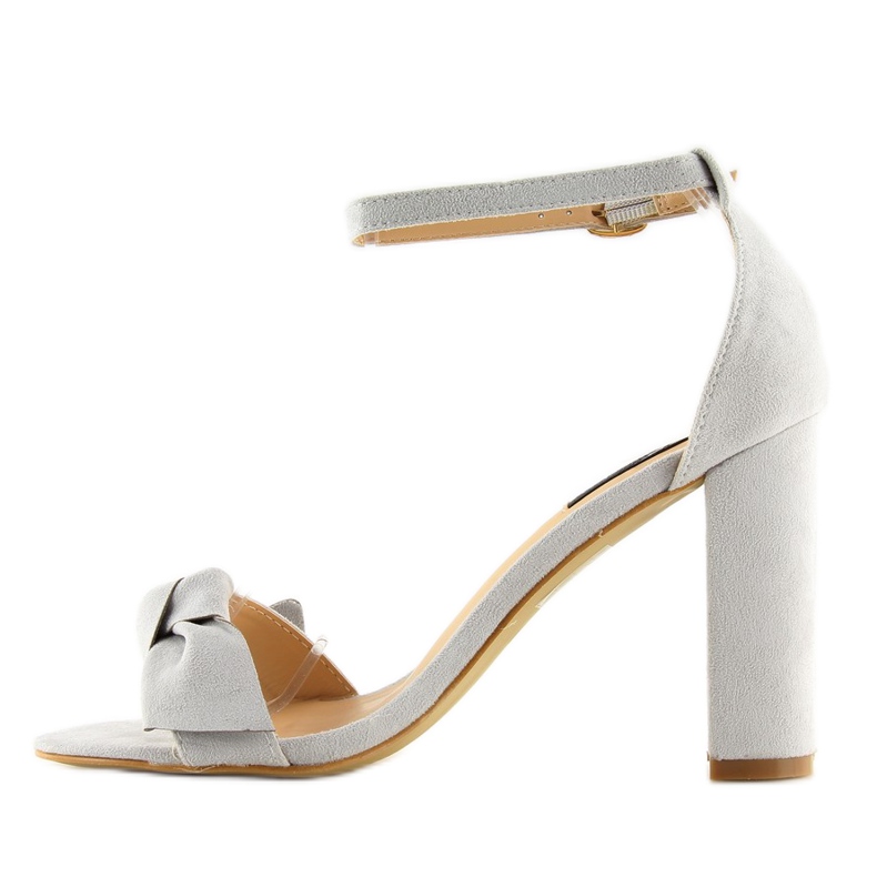 Sandałki na obcasie szare 118-11 grey 1