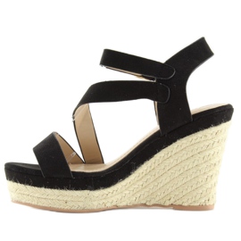 Espadryle na koturnie czarne 333-8 Black 1