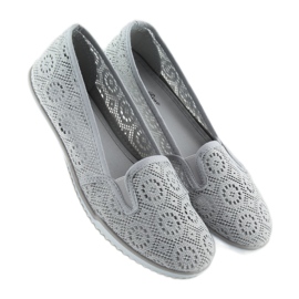 Slipony koronkowe szare MN70 grey 1